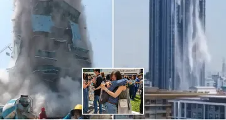 Video e tmerrshme nga Bangkoku, uji i pishinave derdhet nga rrokaqiejt pas tërmetit 7.7 ballë