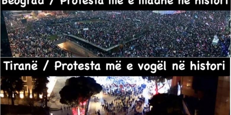 Në Beograd opozita nxjerr 100 mijë të rinj, Berisha në Tiranë nuk mbledh as 100 vetë