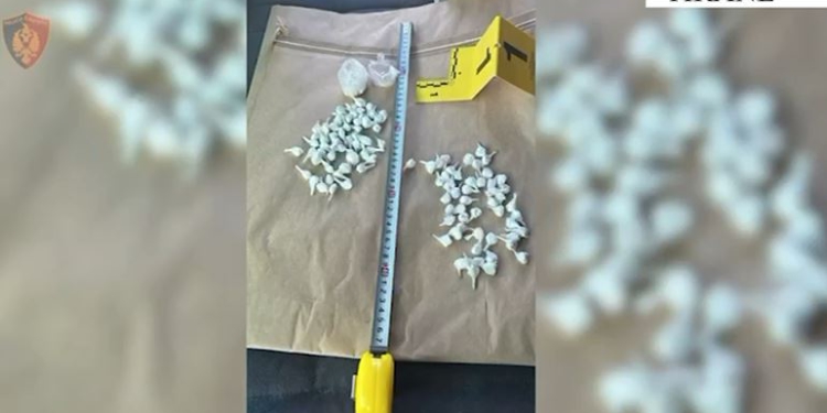 U kap me targa automjetesh dhe 107 doza kokaine gati për shitje, arrestohet 25-vjeçari në Vorë