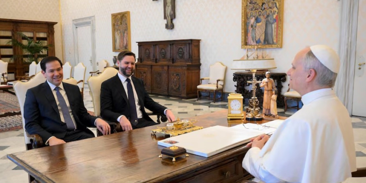 Konfliktet në botë, Papa Leoni takim në Vatikan me zëvendëspresidentin amerikan JD Vance dhe Sekretarin Rubio