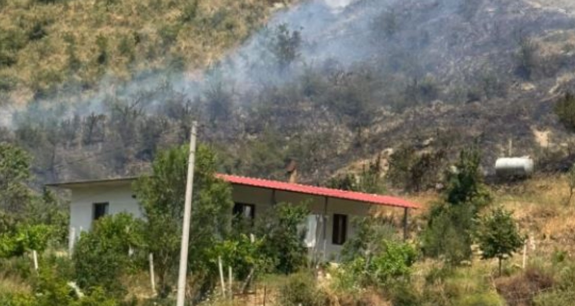 Zjarri shkrumbon 3 hektarë kullota në Gjirokastër, rrezikohet një banesë në fshatin Palokastër