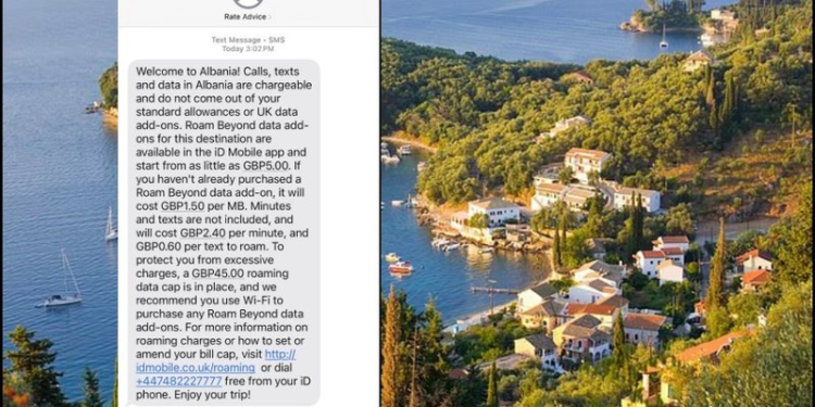 “Mirësevini në Shqipëri”, SMS-ja që u kushtoi qindra paund britanikëve në Korfuz