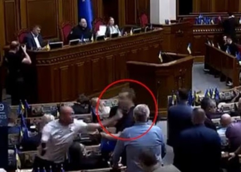 Plas grushti në parlamentin ukrainas, “harrojnë” luftën (Video)