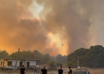 Pamje apokaliptike nga Vlora, helikopteri lufton me flakët në pyllin e Poros