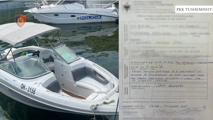 Kaloi vijën liqenore në mënyrë të paligjshme, bllokohet jet ski me 7 persona në bord në Tushemisht
