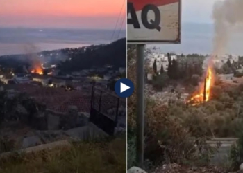 Zjarri përhapet në varrezat e fshatit Dhërmi, rrezikohen ullishtet aty pranë