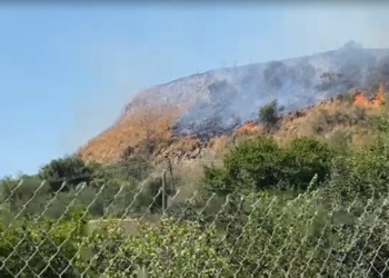 Përfshihen nga zjarri kodrat e fshatit Sejmenas në Lushnjë, rrezikohen banesat përreth