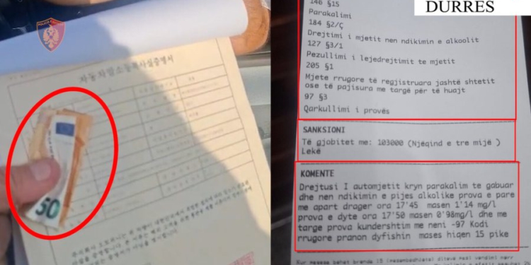 Tentuan të korruptonin policët që të shmangnin testin e alkoolit, e pësojnë shoferët në Durrës