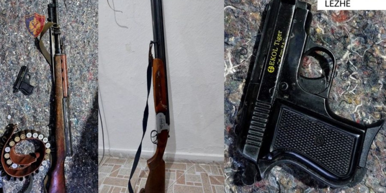 Pistoletë, karabinë dhe çifte, “Befasi” arreston një person në Lezhë