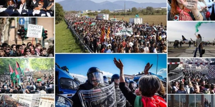 Mbi 2 milionë protestues në 100 sheshe të Italisë për Gazën, përplasje dhe tensione me policinë