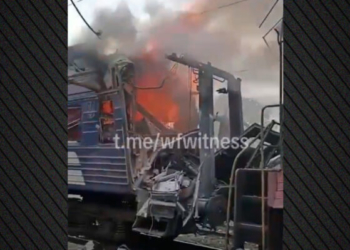 VIDEO/ Ushtria ruse sulmon me dron stacionin hekurudhor, 30 të plagosur