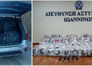 Makina shqiptare në Greqi transportoi 215 kg kanabis. Shoferja rrezikon djalin e saj të mitur duke përplasur mjetet e policisë