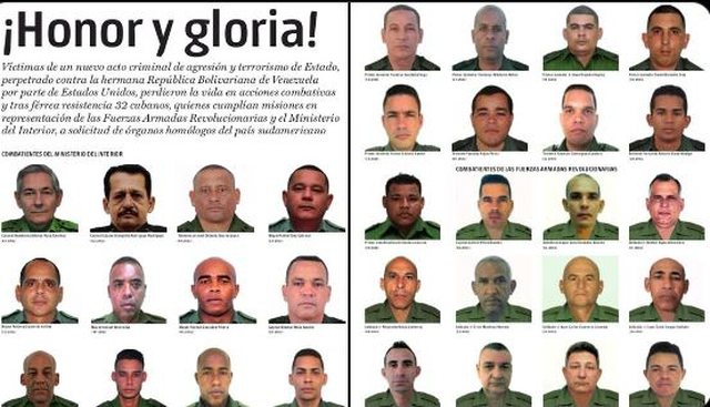 Havana zyrtare publikon fotot: Kush janë 32 ushtarët kubanë, që u vranë duke mbrojtur Maduron
