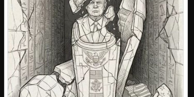 “Do të përmbyset si faraoni!” Lideri Suprem i Iranit poston një karikaturë të Trump në sarkofag