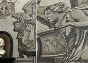 Engjëll apo kryeministre? Afresku me fytyrën e Giorgia Melonit në Romë ndez debate dhe polemika