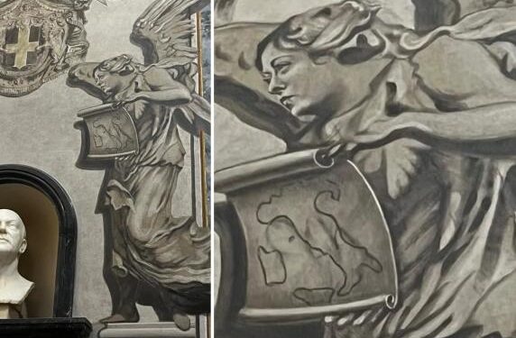 Engjëll apo kryeministre? Afresku me fytyrën e Giorgia Melonit në Romë ndez debate dhe polemika