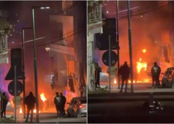 Makina përfshihet nga flakët gjatë lëvizjes, bllokohet rruga në zonën e Ujit të Ftohtë