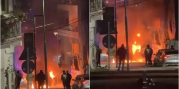 Makina përfshihet nga flakët gjatë lëvizjes, bllokohet rruga në zonën e Ujit të Ftohtë