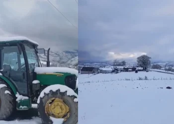 Pranverë me dëborë/ Zbardhen zonat malore të Kukësit, nuk shkaktohen probleme në qarkullim