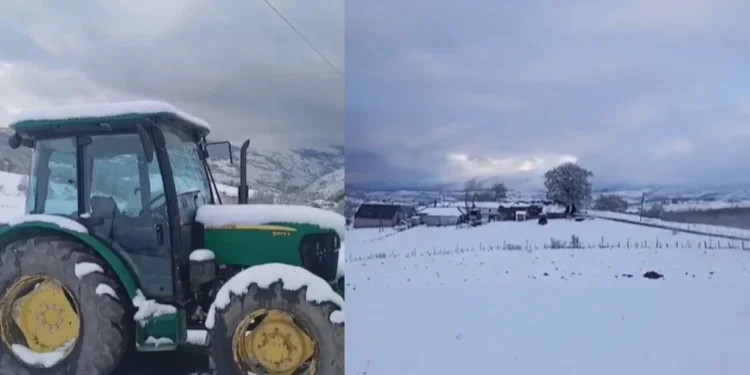 Pranverë me dëborë/ Zbardhen zonat malore të Kukësit, nuk shkaktohen probleme në qarkullim