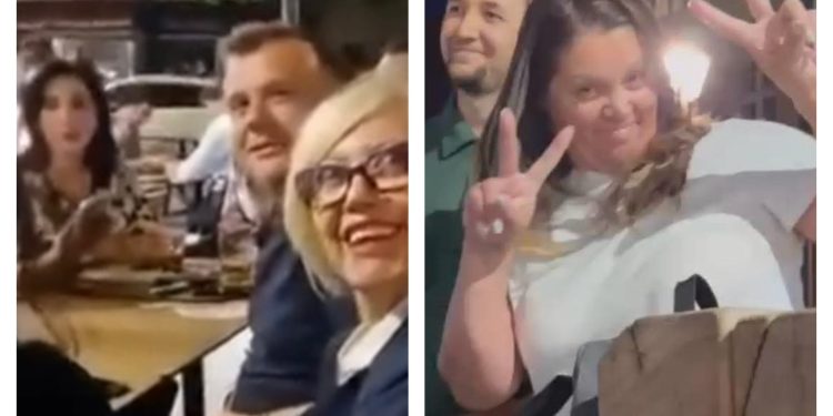 Video/ Ndrikullat e Berishës rrethojnë Ballën dhe Maznikun në një restorant në Strasburg: Si nuk u vjen turp që hani bukë
