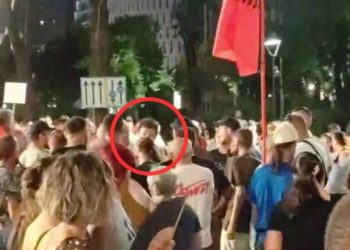 Video/ Plas grushti në protestë, Sali Lushaj përfshihet në një përplasje fizike me Dritan Goxhajn