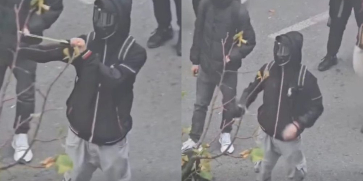 “Studenti” qëllon me llastiqe me zara mbi policinë, Balla nxjerr videon nga protesta: Ky është krim