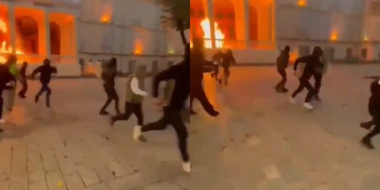 Përfshihet nga flakët Bashkia e Shkodrës/ Persona të maskuar sulmojnë me molotov godinën