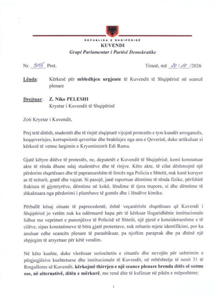 “Dorëheqja e Ramës dhe dhuna ndaj të rinjve” PD