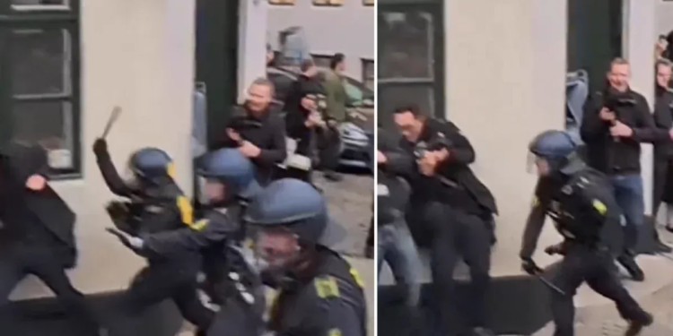VIDEO / “Çmendet” policia daneze, bashkë me protestuesit godet edhe gazetarët