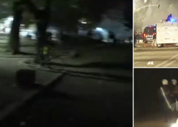 Studentët e maskuar nisin përsëri sulm ndaj Policisë, uniformat i përgjigjen me gaz e ujë dhe i rrethojnë nëpër rrugë!