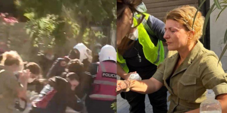 Lëndohet në protestë bashkëshortja e Sokol Olldashit!