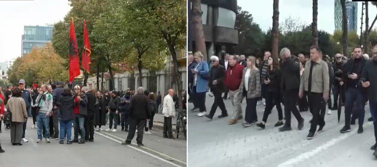 Protesta, PD nis marshimin nga selia në bulevardin drejt Kryeministrisë! Mungon Berisha, prijnë Noka dhe Bardhi