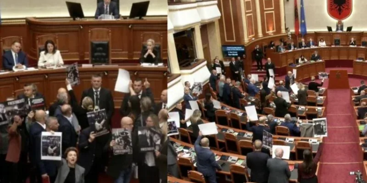 KUVENDI LIVE! Berisha: Protestuesve iu çanë kafkat; Peleshi i ndërpret fjalën: Bëre thirrje për dhunë!